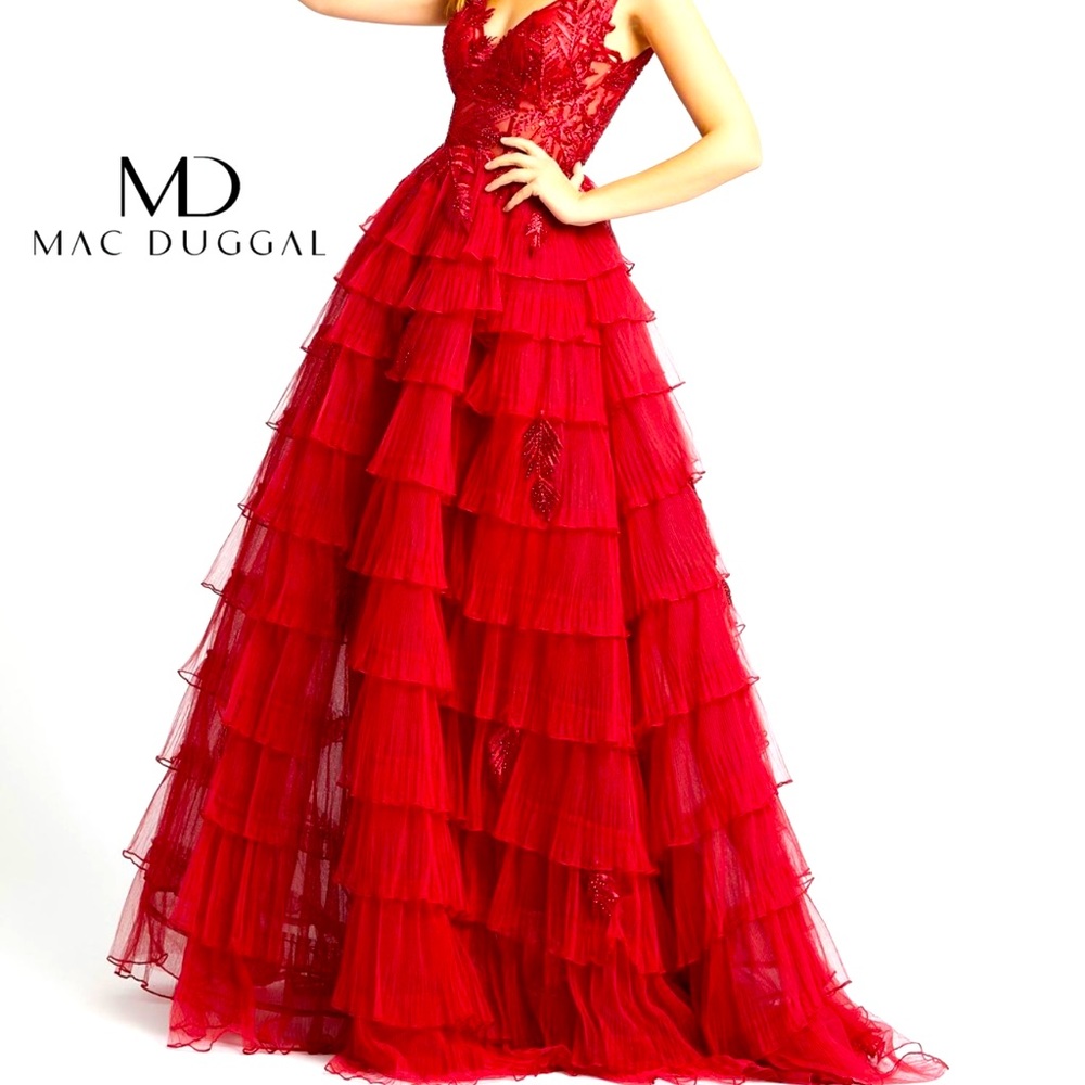 COPY - Mac Duggual Couture Red Ball Gown